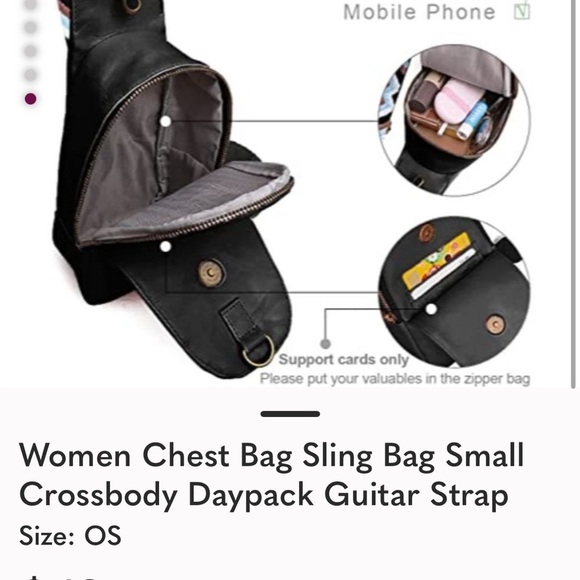 Women Chest Bag Sling Bag Small Crossbody Daypack Guitar Strap - Picture 12 of 12